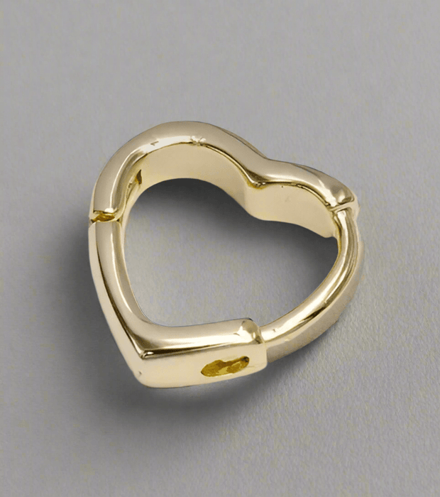 Golden Heart Huggie Hoops - Pearl & Prism