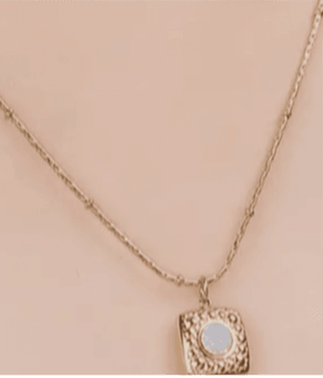 Vintage Square Pendant Necklace