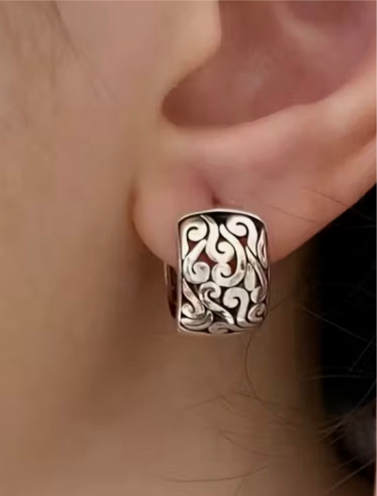 Vintage Wide Hollow Pattern Earrings