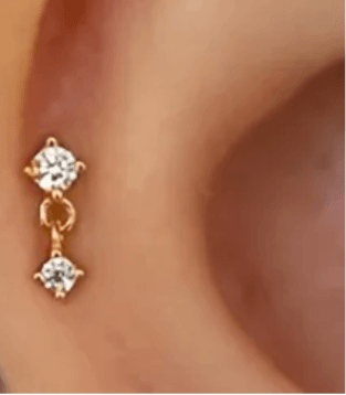 Tiny Gemstone Drop Studs
