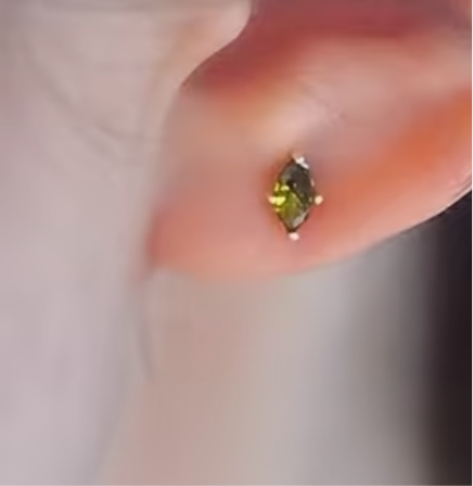 Olive Green Small Stud Earrings