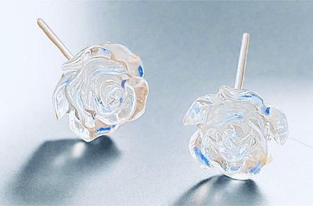 Rose Resin Studs with intricate rose design for elegant, everyday wear.