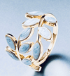 Blue Branch Open Adjustable Ring with nature-inspired blue branch design, eco-friendly gold plating, and adjustable fit.