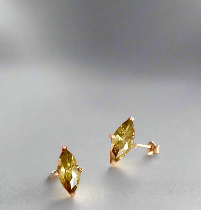 Olive Green Small Stud Earrings