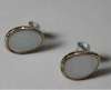 White Shell Stone Studs - Pearl & Prism