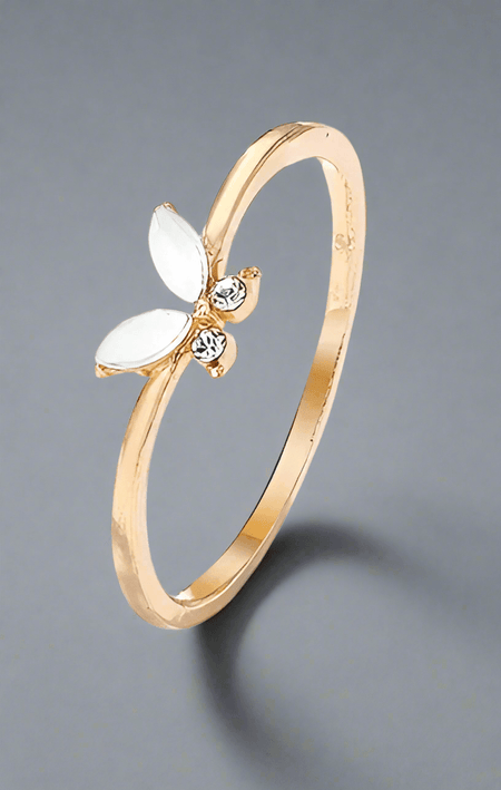 Dainty Butterfly Stacking Ring - Pearl & Prism