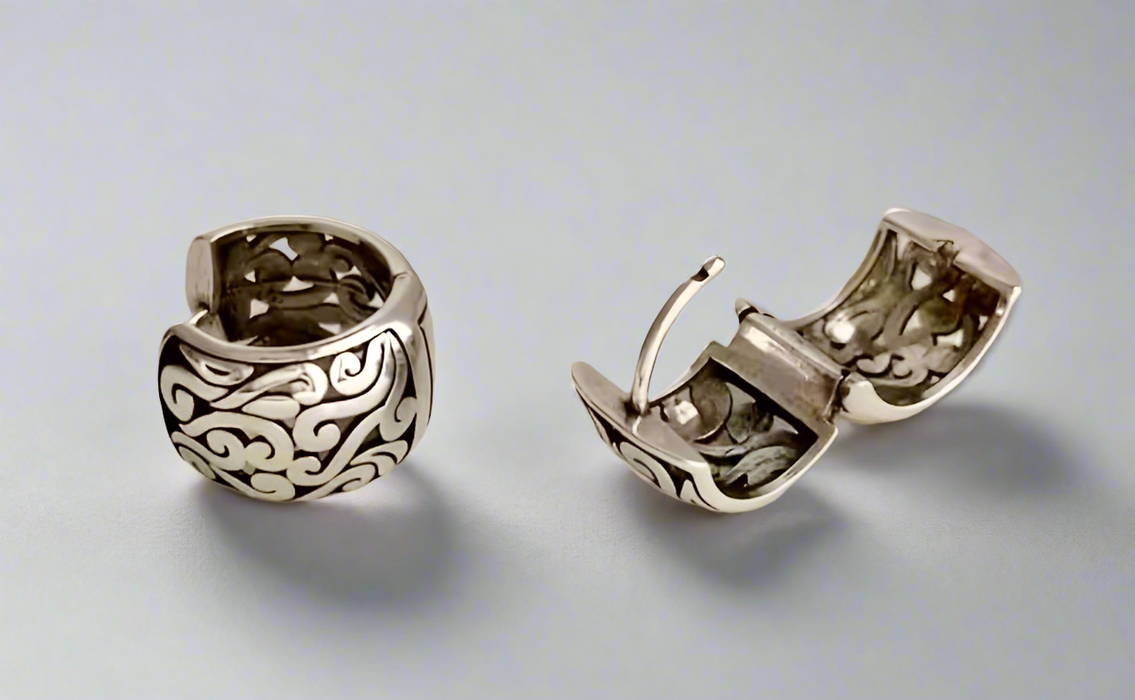 Vintage Wide Hollow Pattern Earrings