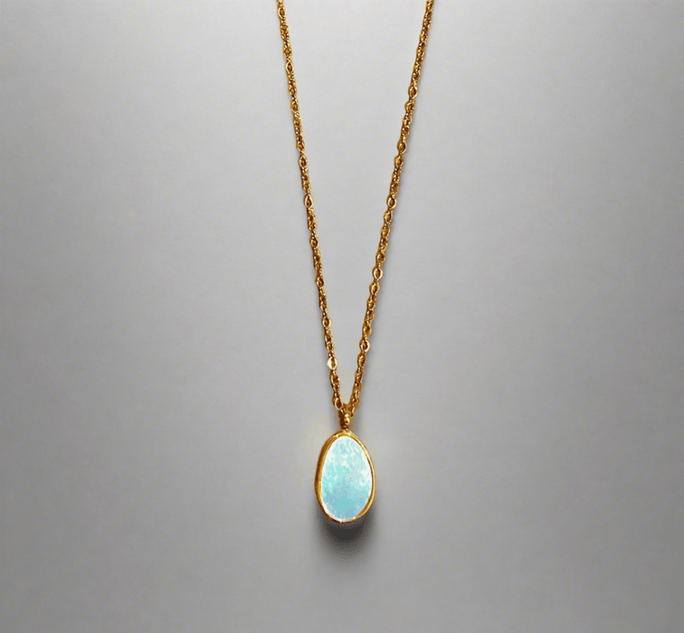 Pearl Oval Charm Necklace