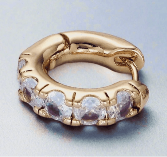 Clear Gemstone Huggie Hoops
