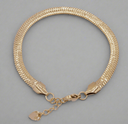Herringbone Snake Chain Bracelet - Pearl & Prism