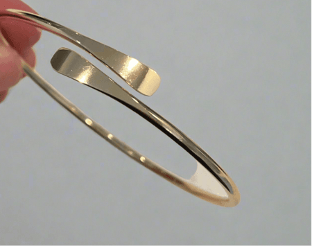 Golden Open Cuff Minimalist Bracelet - Pearl & Prism