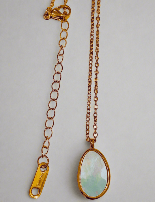 Pearl Oval Charm Necklace