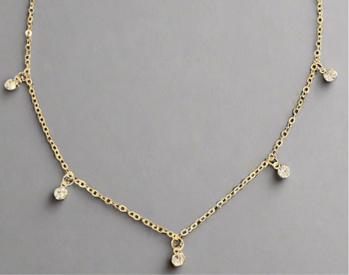 Minimalist 14K Gold Plated Beaded Choker - Pearl & Prism