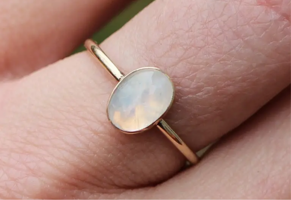 Opal Sea Glass Ring