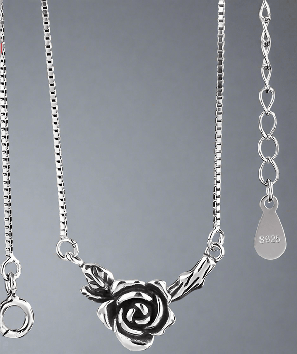 Sterling Silver Rose Necklace - Pearl & Prism