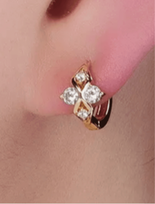 Princess Cut Huggie Hoops