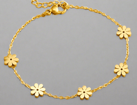 Golden Daisy Bracelet - Pearl & Prism
