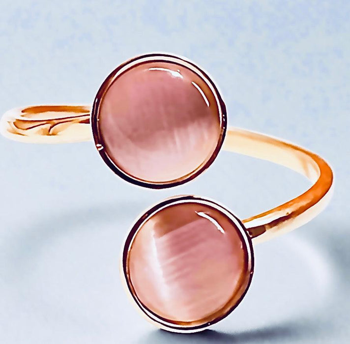 Pink Twist Geometric Ring