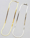 18K Gold/925 Silver Flat Chain, sustainable minimalist jewelry, eco-friendly design, elegant choker necklace.