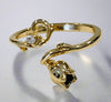 Rose Drop Adjustable Ring with gold plating and delicate rose charm.