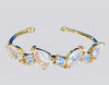 Iridescent Princess Gemstone Adjustable Ring with gold-filled band and sparkling gemstones.