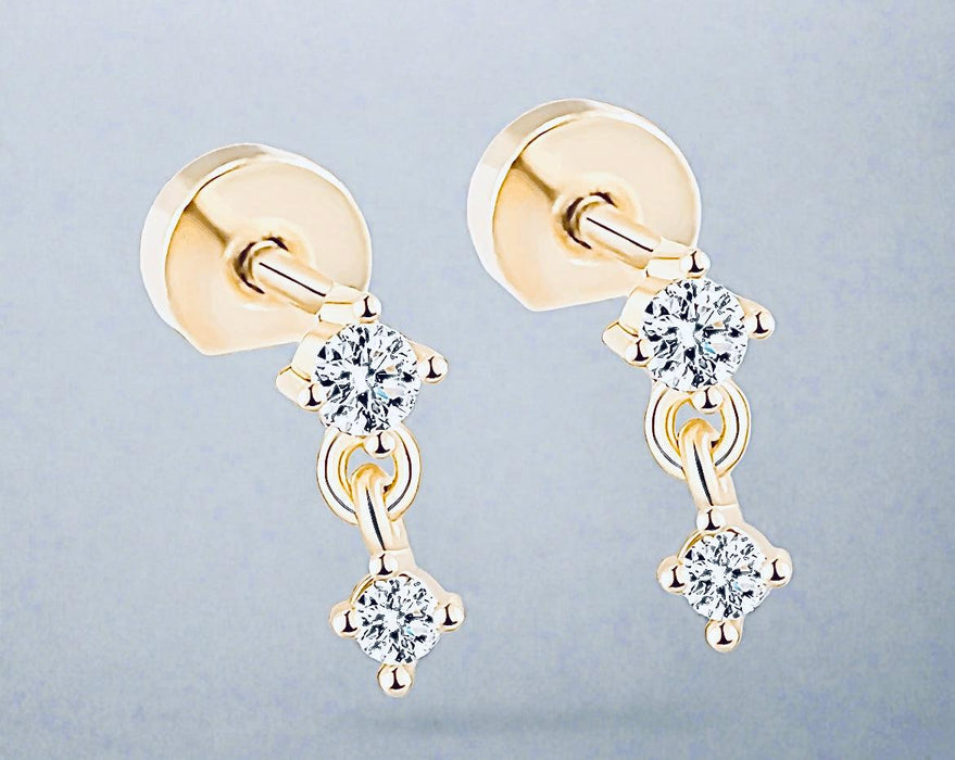 Tiny Gemstone Drop Studs