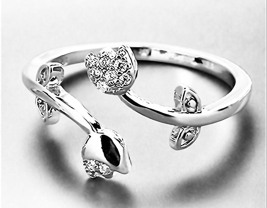 Open Silver Tulip Ring