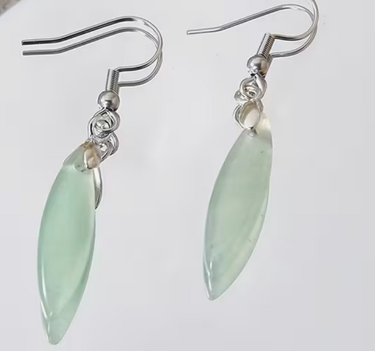 Light Green Taurine Crystal Earrings